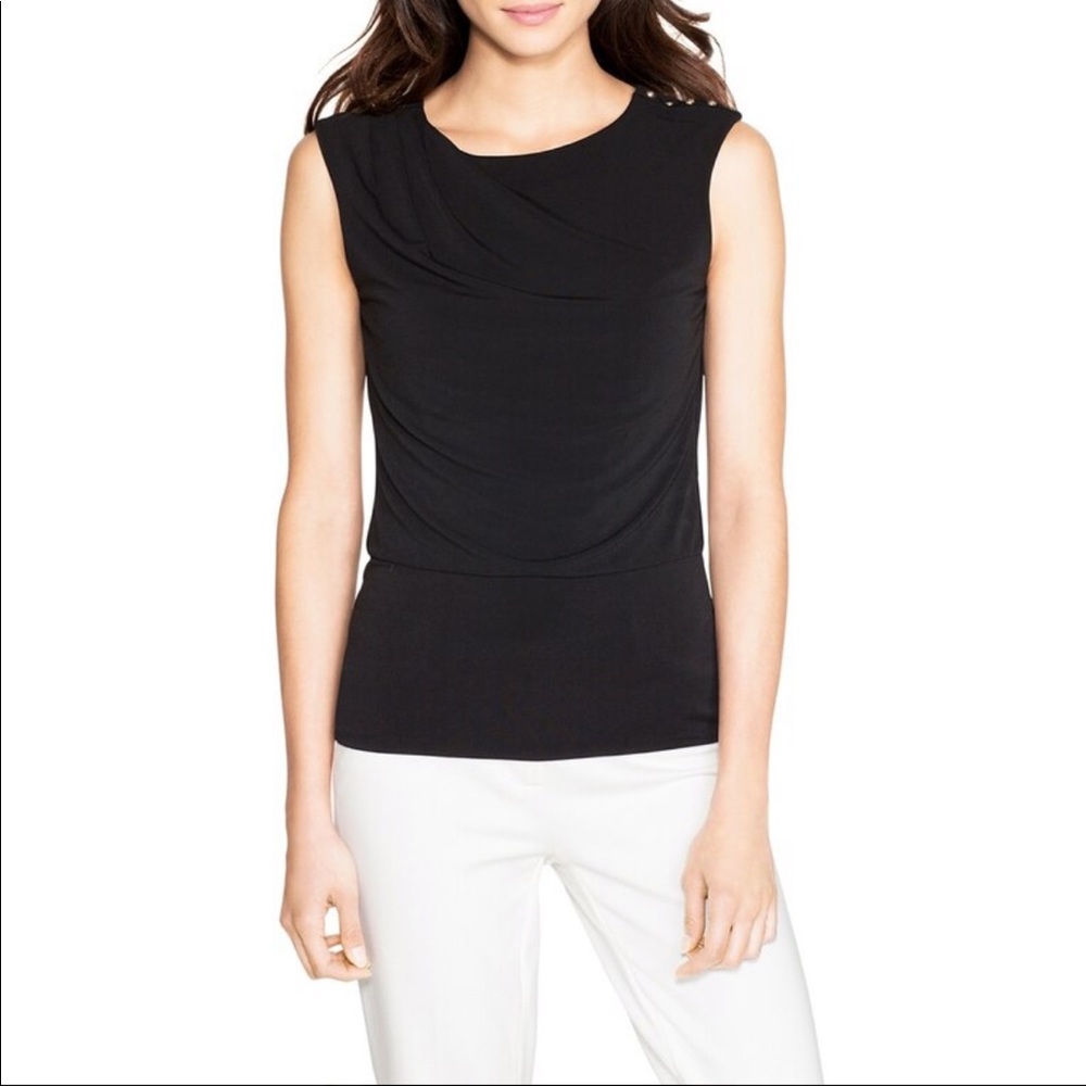 White House Black Market Sleeveless Blouson Top